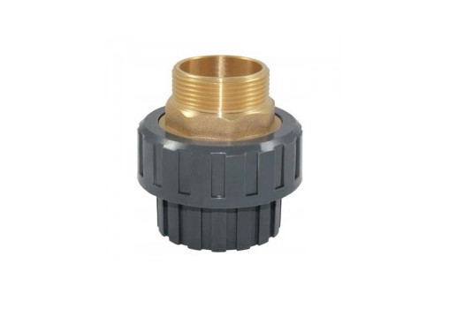 Union with male socket and brass thread